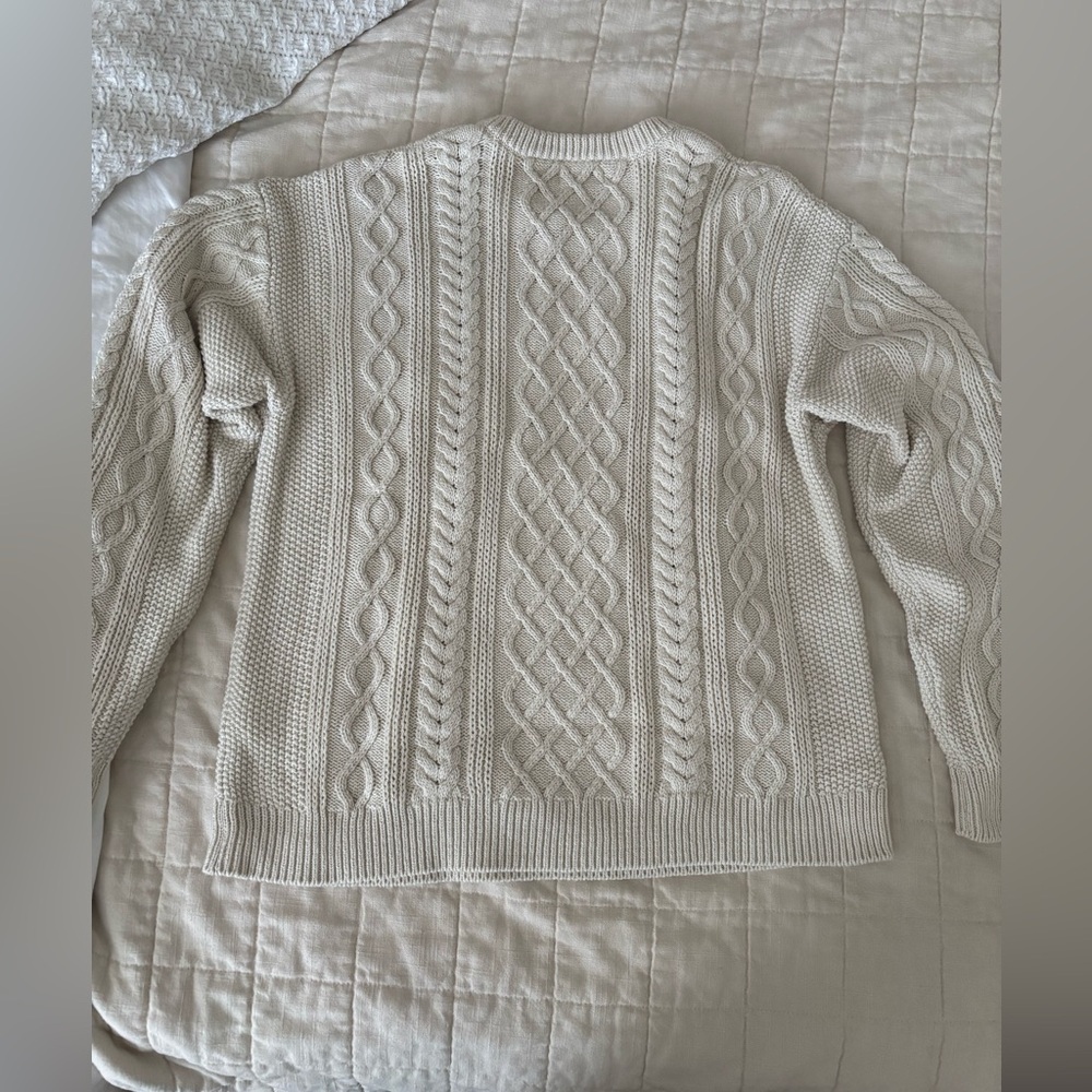 J. CREW cable-knit crewneck sweater, women’s Large - Picture 5 of 8